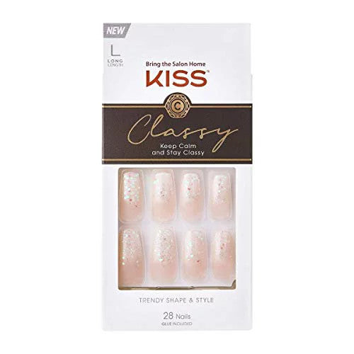 Kiss Classy Nails 28 Count Long Length Sparkles
