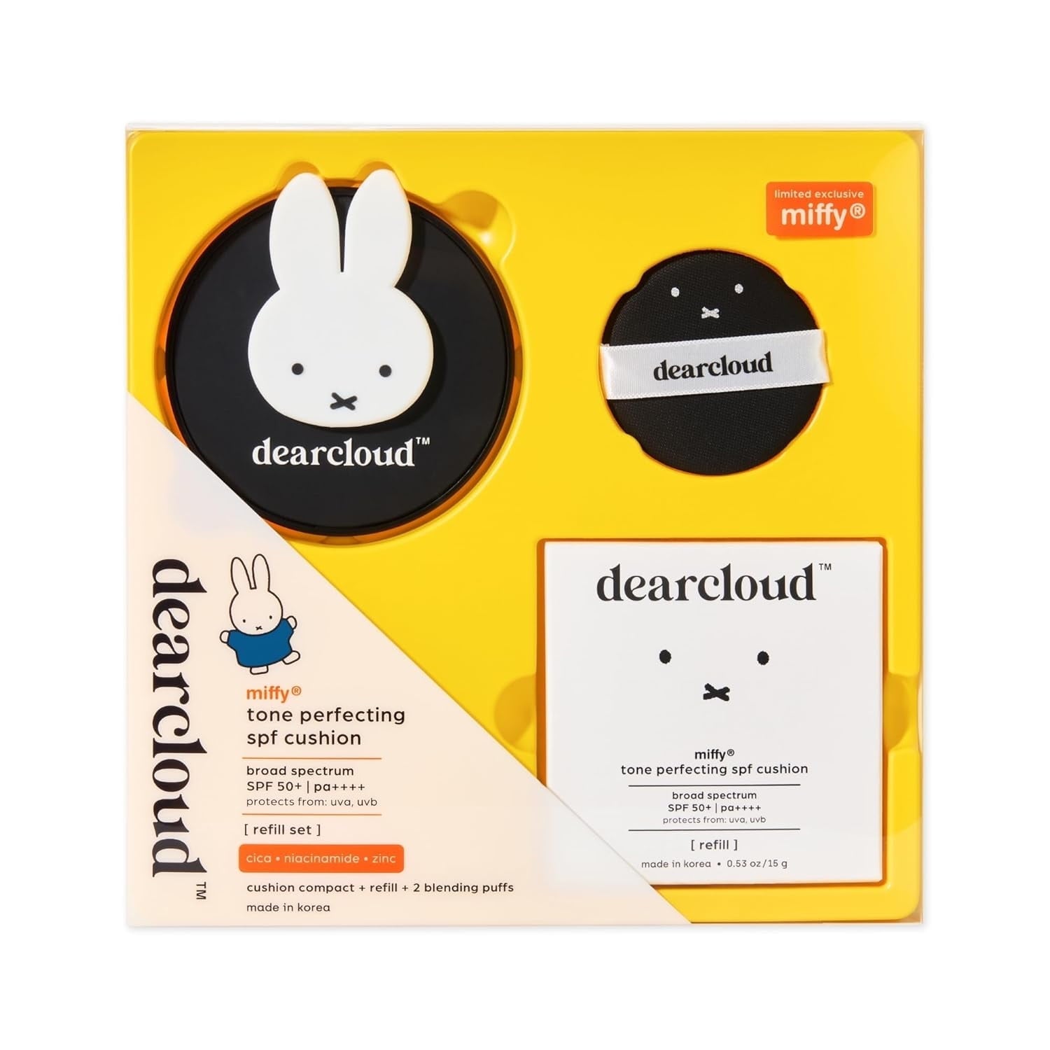 dearcloud Dear Sun Perfecting SPF Cushion Color Adapting Sunscreen, SPF 50+