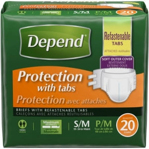 DEPEND FITTED BRIEF MAX ABS SM/MD 3X20CT