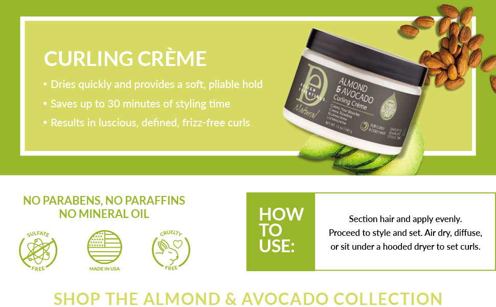 D/E NAT ALMD/AVOC CURL CREME 12