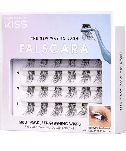 KISS Falscara Lengthening Wispy False Lash Clusters Multipack 01 - 30 count