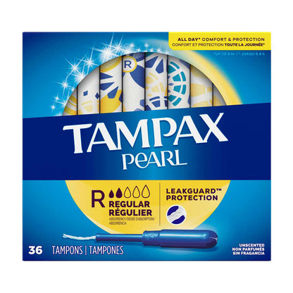 Tampax Tampons Pearl Regular 10 Count Leakguard Unscented
