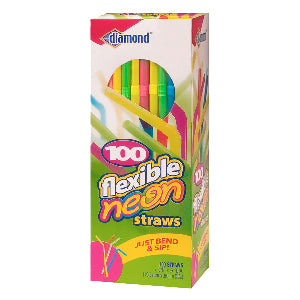 50CT NEON FLEX STRAWS