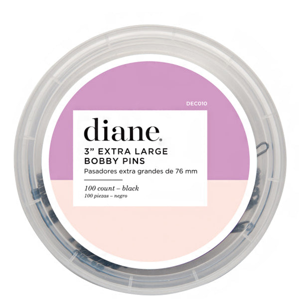 Diane Bobby Pins 2.5Inch Large Black 100 Count Tub