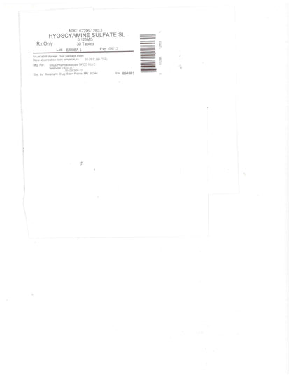 HYOSCYAMINE SULF TB 0.125MG100 SL