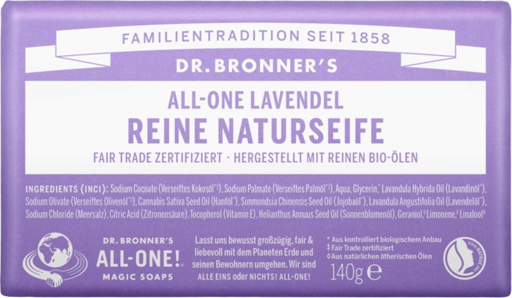 Dr. Bronners Bar Lavender 5oz Soap