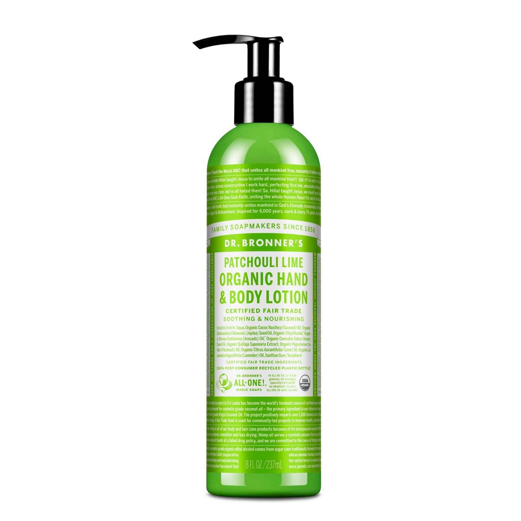 Dr. Bronners Organic Hand/Body Lotion Patchouli Lime 8oz