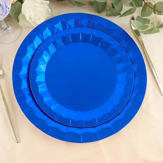 Unique Solid Round 9" Paper Plates - Royal Blue, 16 count