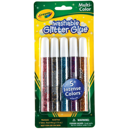 Crayola Bold Washable Glitter Glue, 5 count