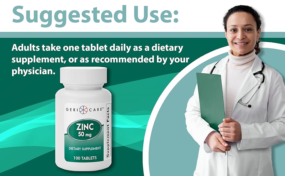 ZINC SULFATE 50MG TABLET 100CT GERI-CARE