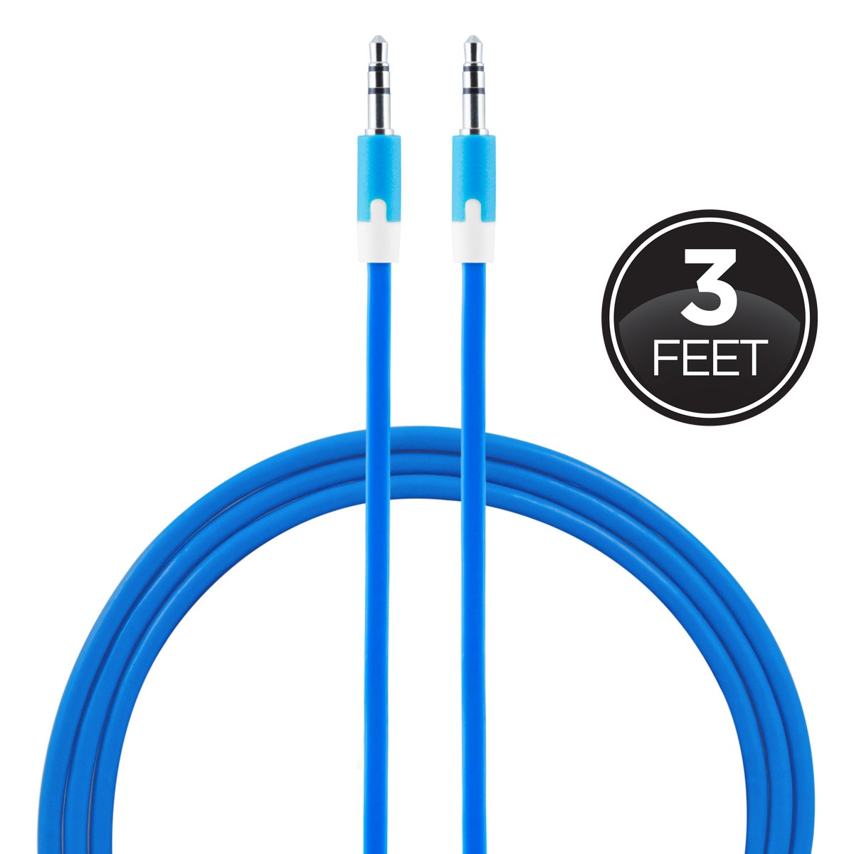 UBER AUDIO CABLE 3FT 3.5MM BLU
