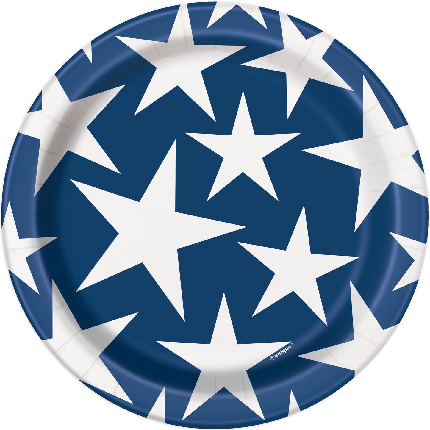 Unique Patterned Round 7" Paper Plates - Dots & Stars Birthday, 8 count