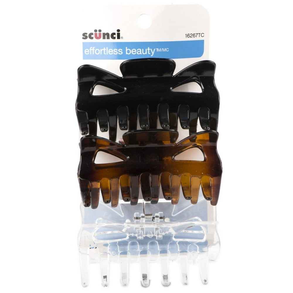 Scünci Effortless Beauty Basic Jaw Clips, 3 CT