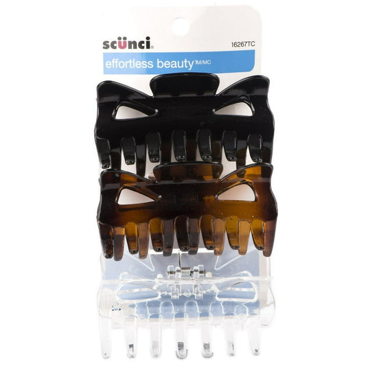 Scünci Effortless Beauty Chunky Jaw Clips Assorted Colors, 6 CT