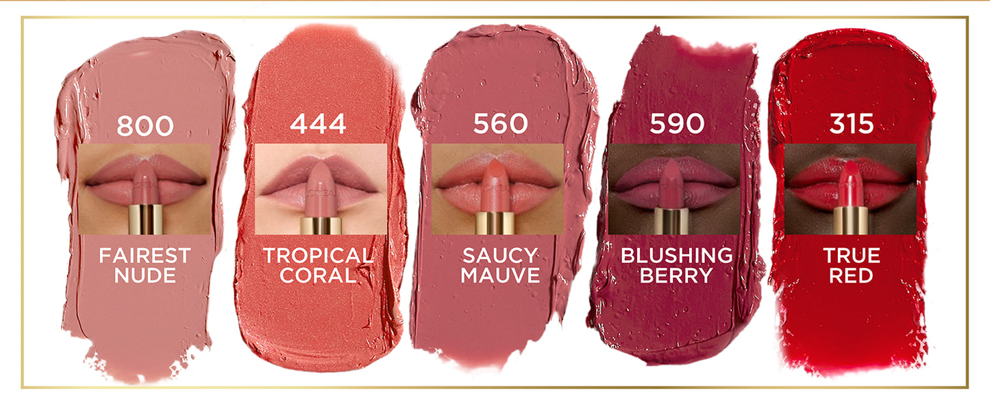 L'ORÉAL PARIS Colour Riche Original Satin Lipstick for Moisturized Lips, 590 Blushing Berry, 0.13 oz.