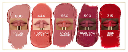 L'ORÉAL PARIS Colour Riche Original Satin Lipstick for Moisturized Lips, 590 Blushing Berry, 0.13 oz.