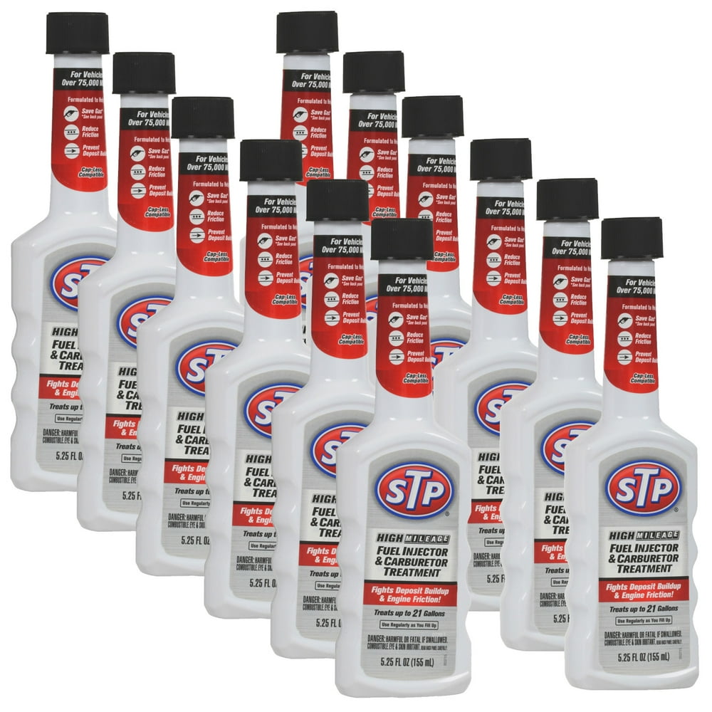 STP High Mileage Gasoline Fuel Injector and Carburetor Treatment, 5.25 oz
