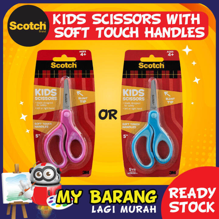 Scotch Kids Blunt Tip Scissors with Soft Touch Handles, Assorted