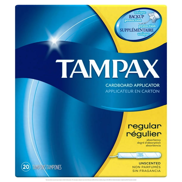 Tampax Tampons Regular 20 Count Unscented