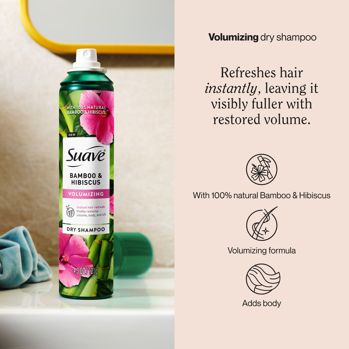 Suave Dry Shampoo Bamboo & Hibiscus Volumizing 4.3oz