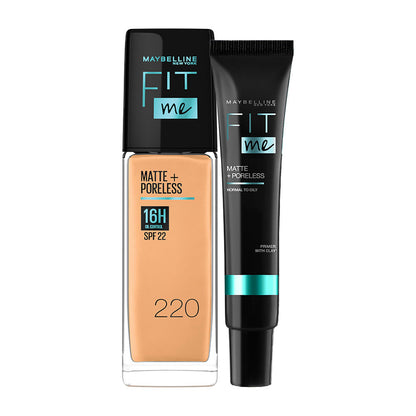 MAYBELLINE New York Fit Me Matte + Poreless Foundation Makeup, 220 Natural Beige, 1 oz