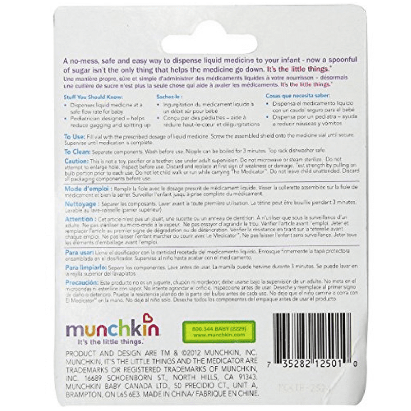 Munchkin The Medicator Liquid Medicine Dispenser, Assorted Colors