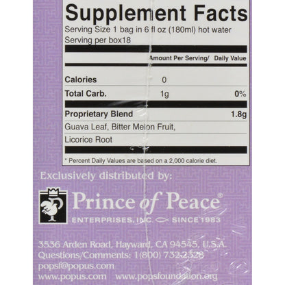 PRINCE OF PEACE TEA,BLOOD SUGAR