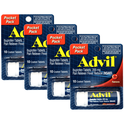 Advil Pain Reliever and Fever Reducer Tablet Vial, 10 Coated Tablets - Carded