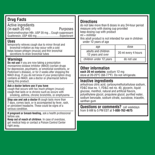 ROBITUSSIN SVR C/C/F LQ 237ML ADT