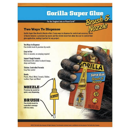 GORILLA SUPER GLUE BRSH NZZLE BTL 0.35OZ