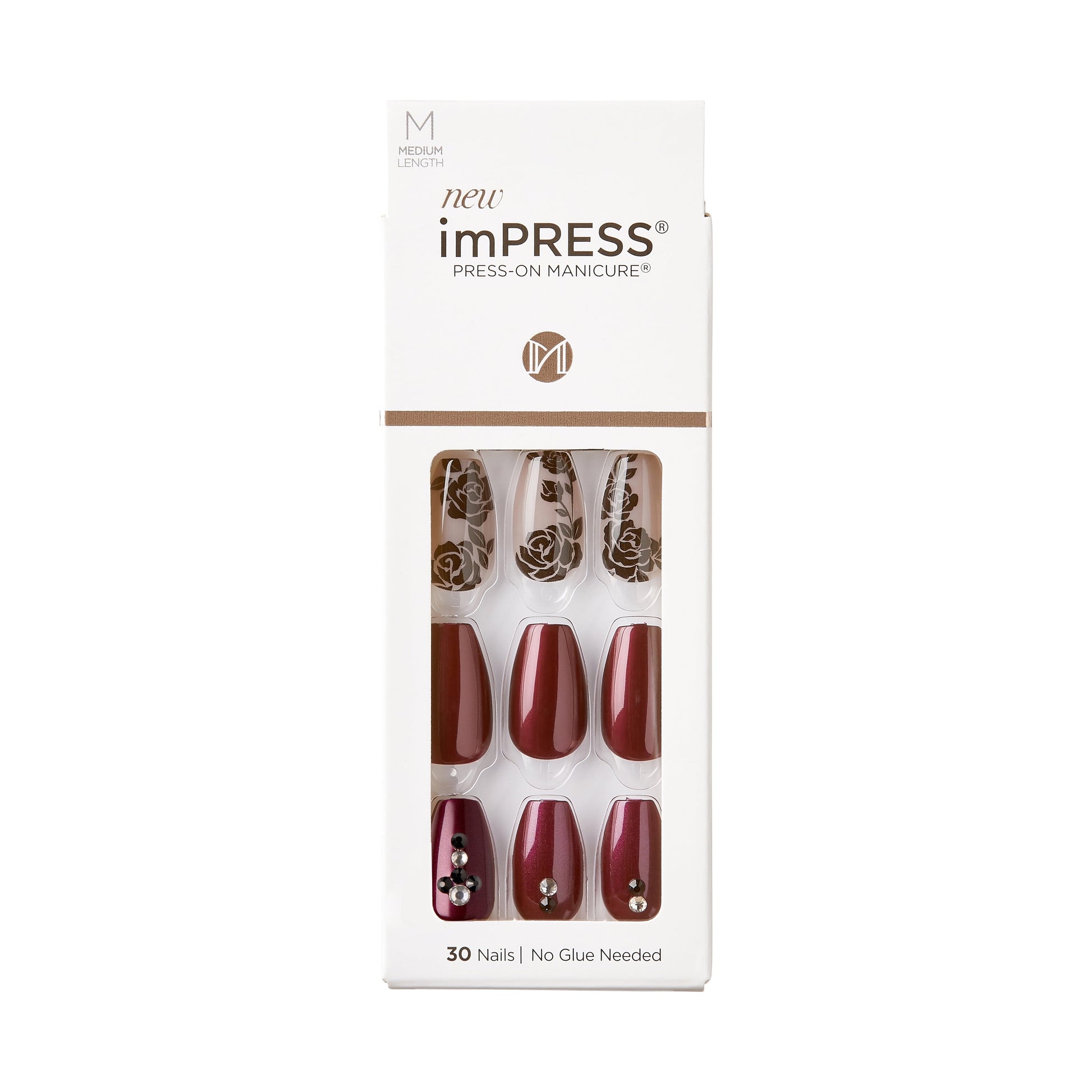 KISS imPress Press-on Manicure Artificial Nails Medium Length - Climb Up
