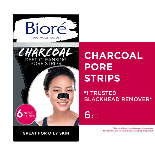 Biore Charcoal Deep Cleansing Pore Strips  6 Count