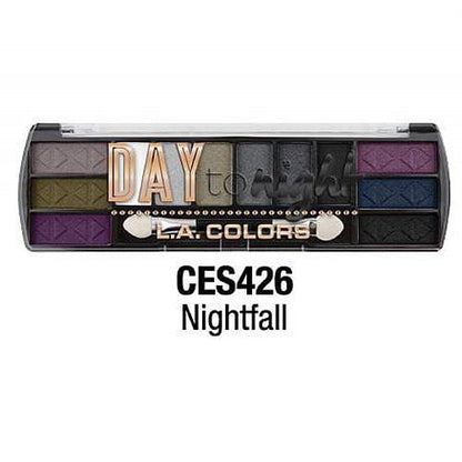 L.A. Colors Day to Night 12-Color Eyeshadow Palette - Nightfall
