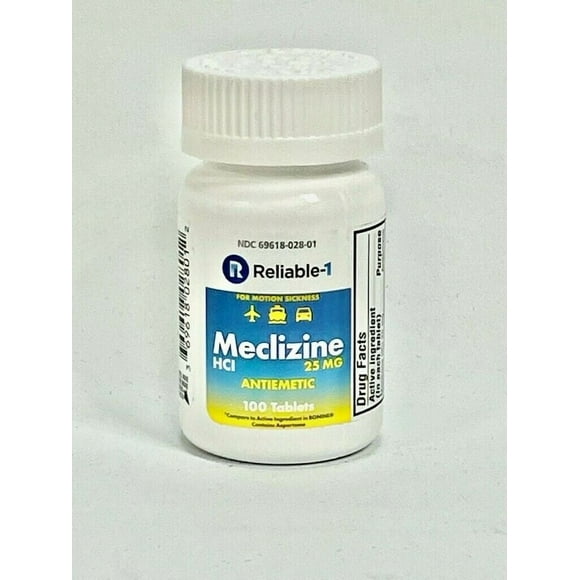 MECLIZINE HCL CW 25MG 100