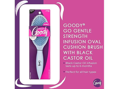 Goody Go Gentle Strength Black Castor Oil Infused Paddle Brush, 1 CT