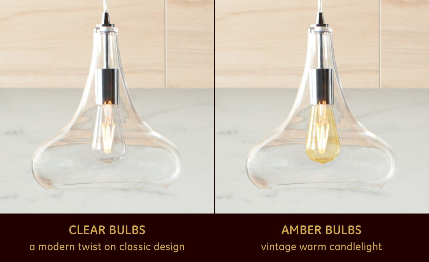 GE Lighting Vintage Edison Style LED Light Bulbs, 60 Watt Warm Candle Light, 2 pack