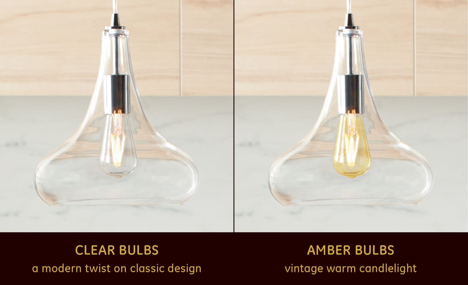 GE Lighting Vintage Edison Style LED Light Bulbs, 60 Watt Warm Candle Light, 2 pack