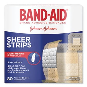 BANDAID TRU STAY SHEER STRIPS ASSRT 80CT