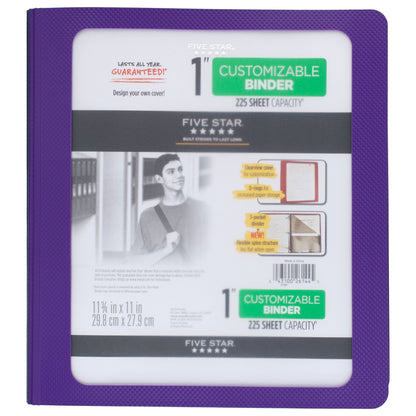 Five Star 1" D-Ring Binder - Recycled, Assorted