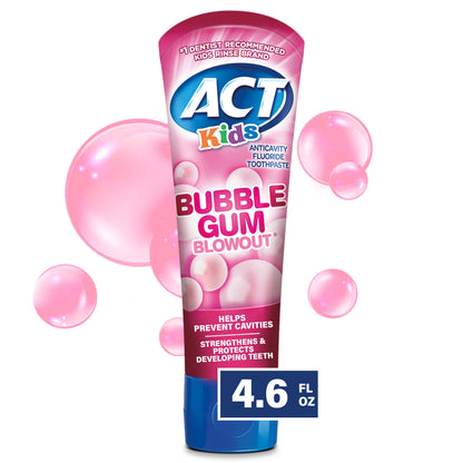 ACT KIDS TOOTHPASTE BUBBLE GUM 4.6OZ