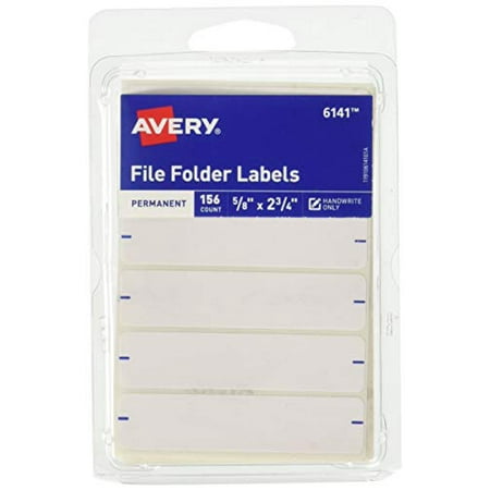 Avery File Folder Labels, 0.625" x 2.75" - White, 156 count