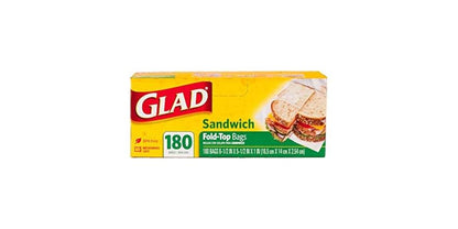 BAG GLAD SANDWICH ZIP BG 12X100