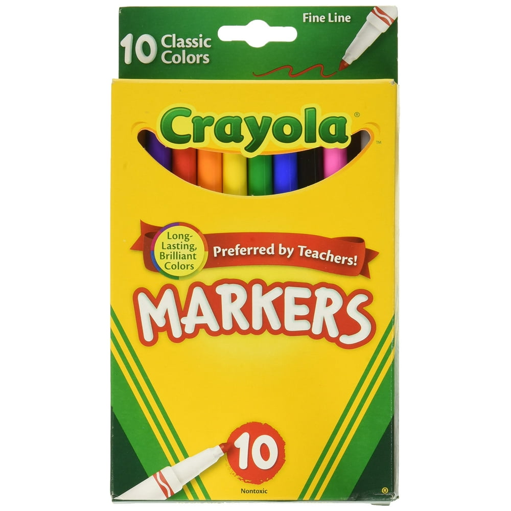 Crayola Fine Line Markers - Classic Colors, 10 count