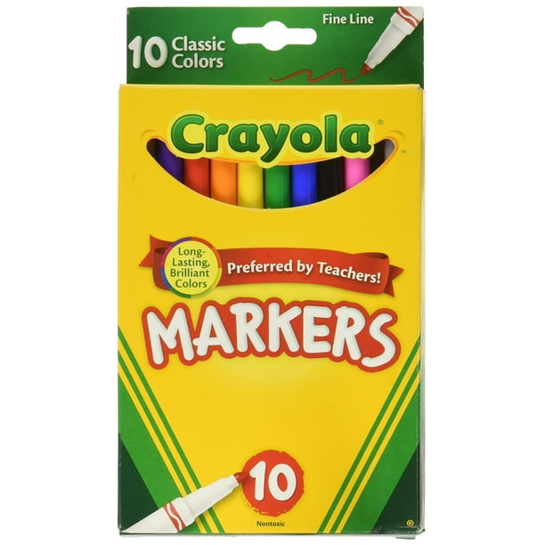 Crayola Fine Line Markers - Classic Colors, 10 count