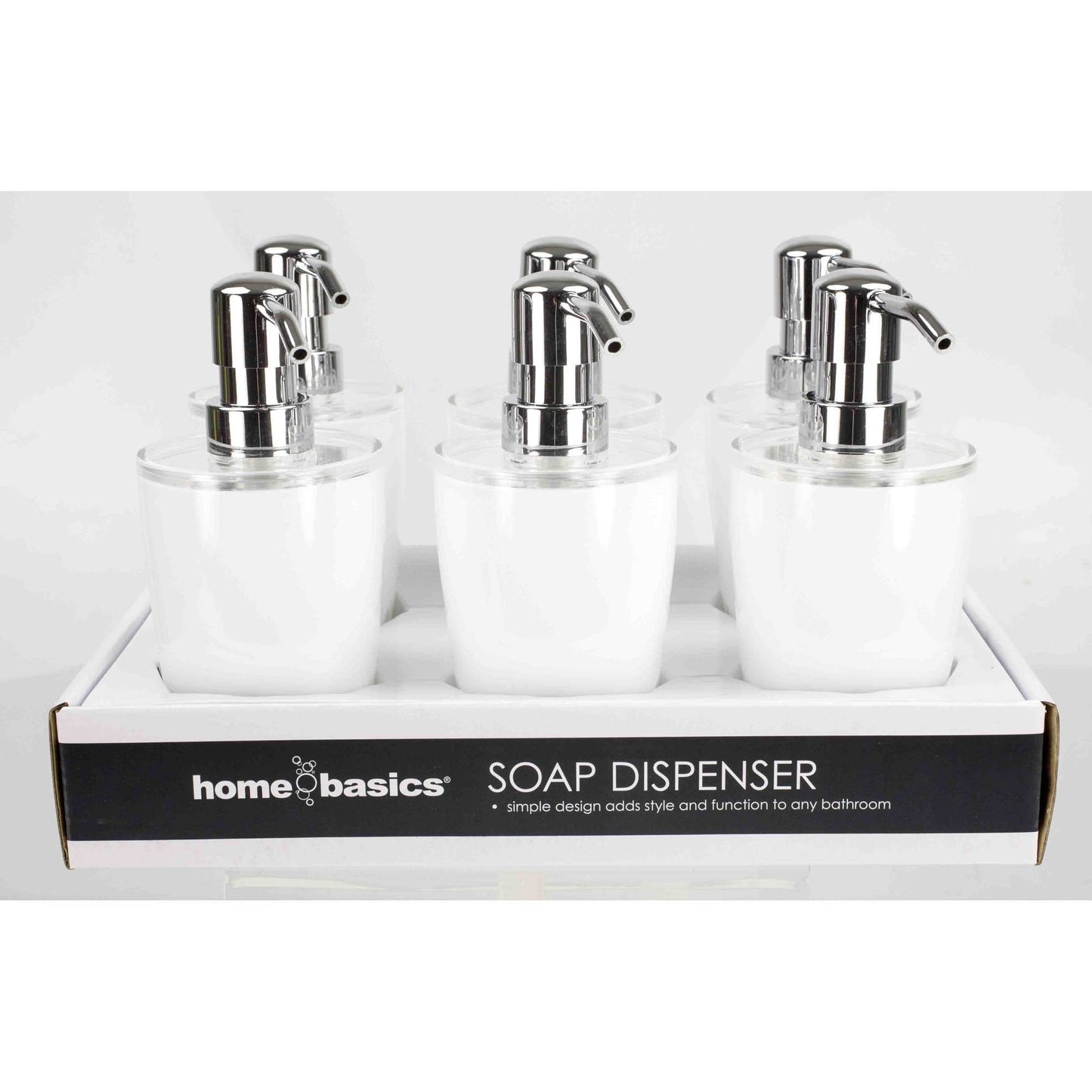 Home Basics Acrylic Plastic Soap Dispenser, White, 10 oz