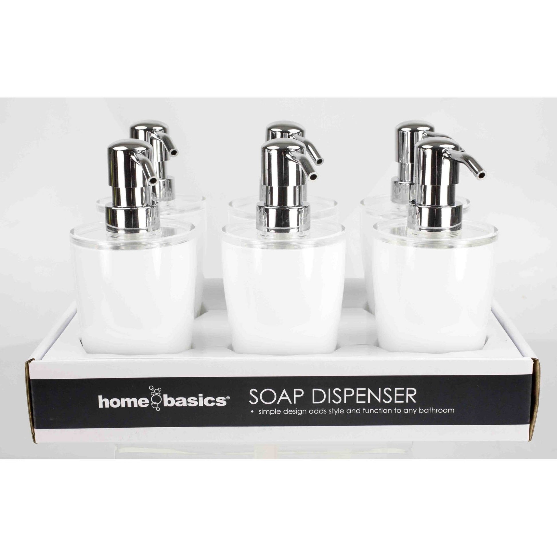 Home Basics Acrylic Plastic Soap Dispenser, White, 10 oz