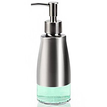 Home Basics Acrylic Plastic Soap Dispenser, Grey, 10 oz