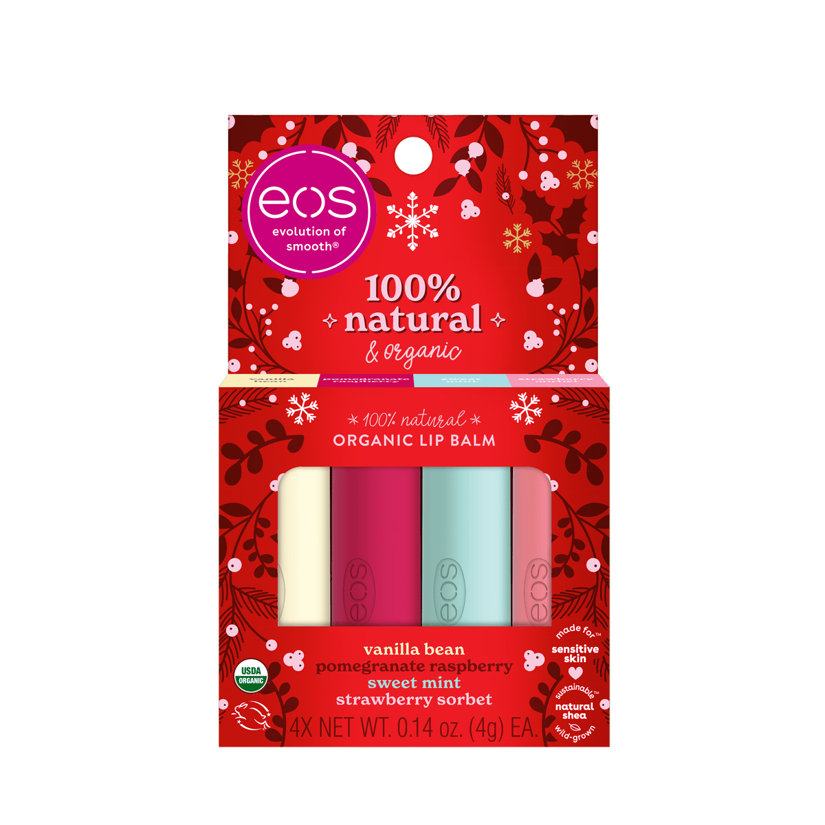 eos Limited Edition Lip Balm Variety Pack - Nilla' Milkshake, 4 count