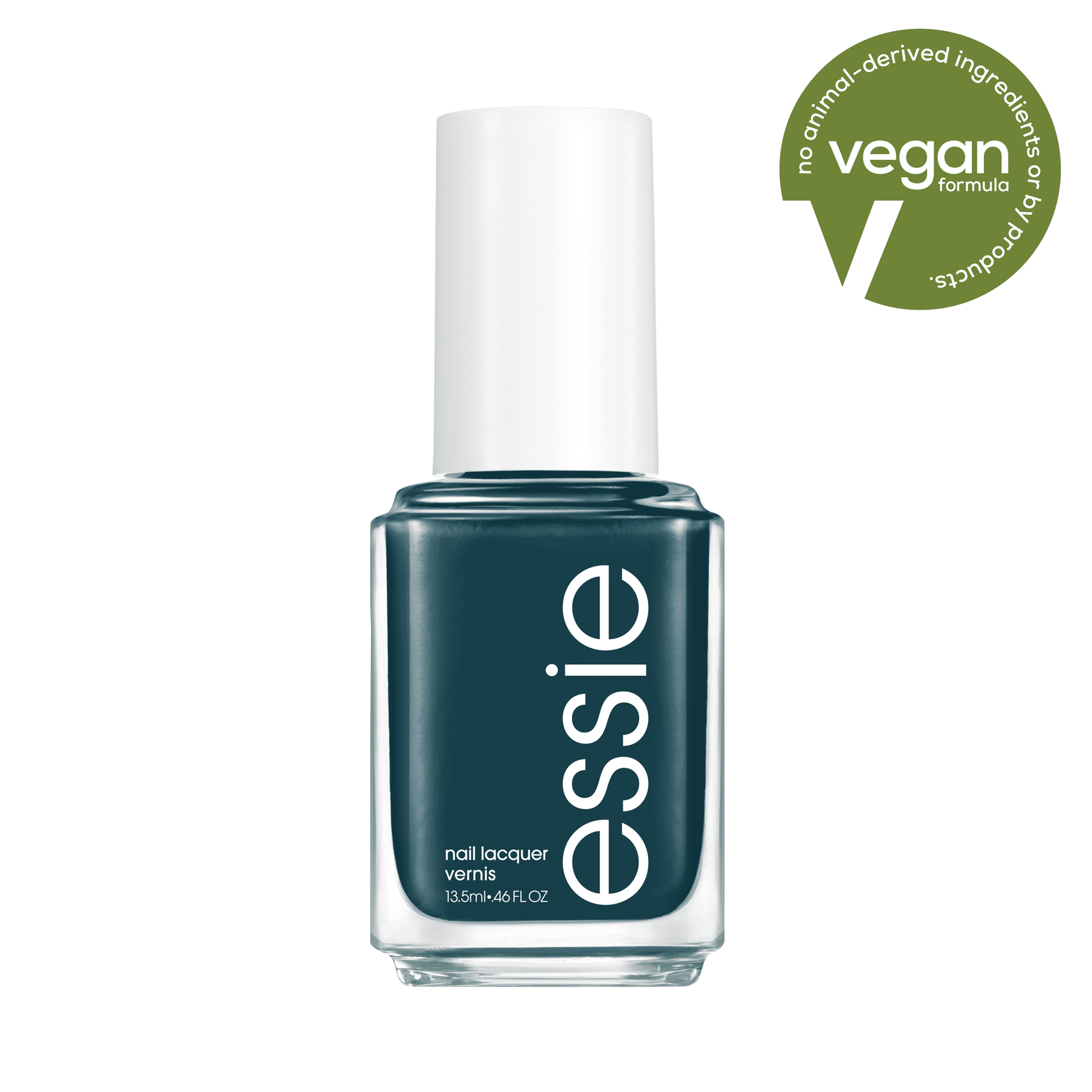 essie salon-quality nail polish, vegan, deep teal, In Plane View, 0.46 fl oz