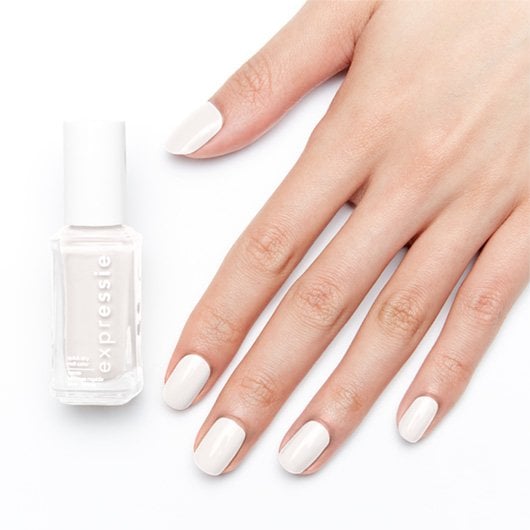essie expressie quick dry nail polish, vegan, Word On The Street, white, Unapologetic Icon, 0.33 fl oz